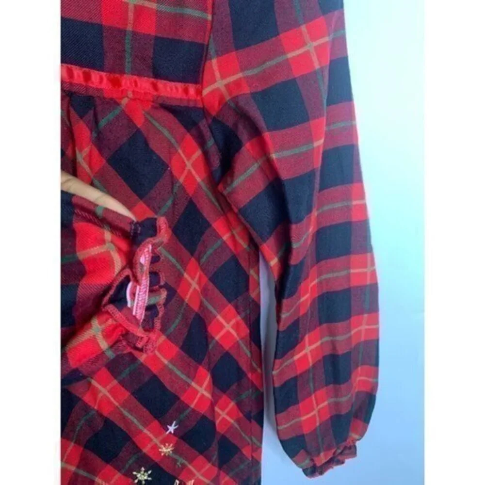 Disney Minnie Mouse Holiday‎ Plaid Nightshirt for Girls Dress Sz 7/8 - Picture 4 of 10